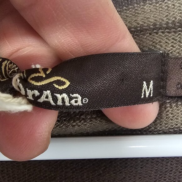 Prana Brown Red Striped Knit Dress Belted Boho Festival Hippie M - Picture 11 of 13